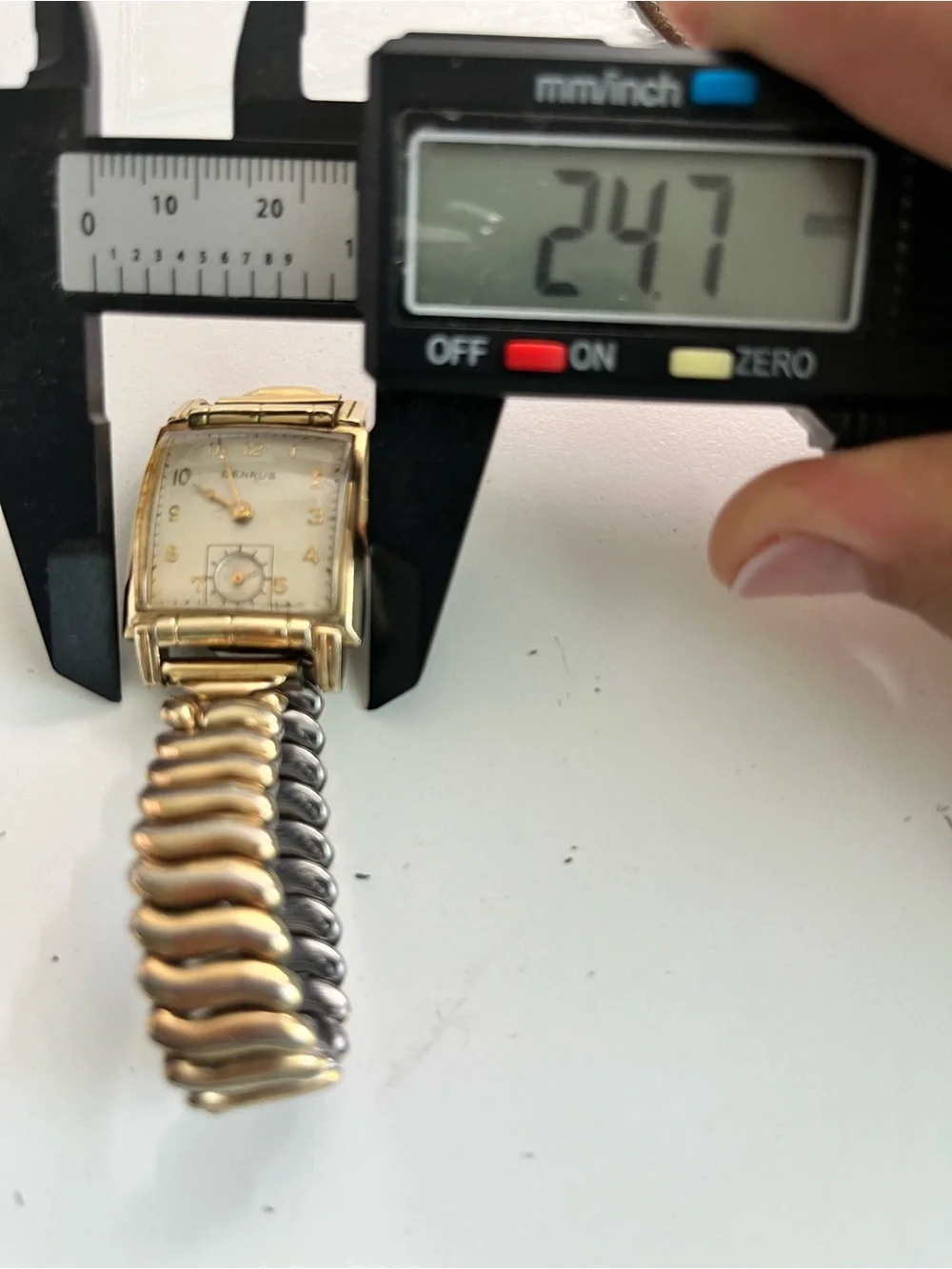 Benrus Art Deco Rectangular Mechanical Wristwatch Swiss Made